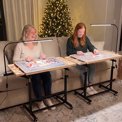 Two Pieceful tables side by side