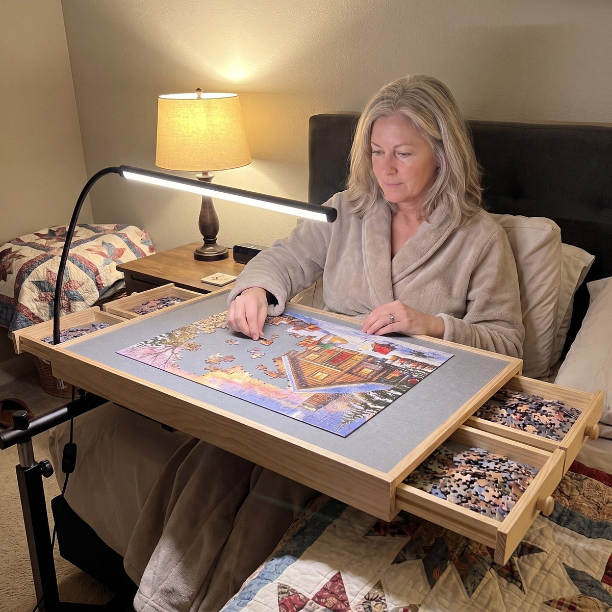 Puzzling from bed