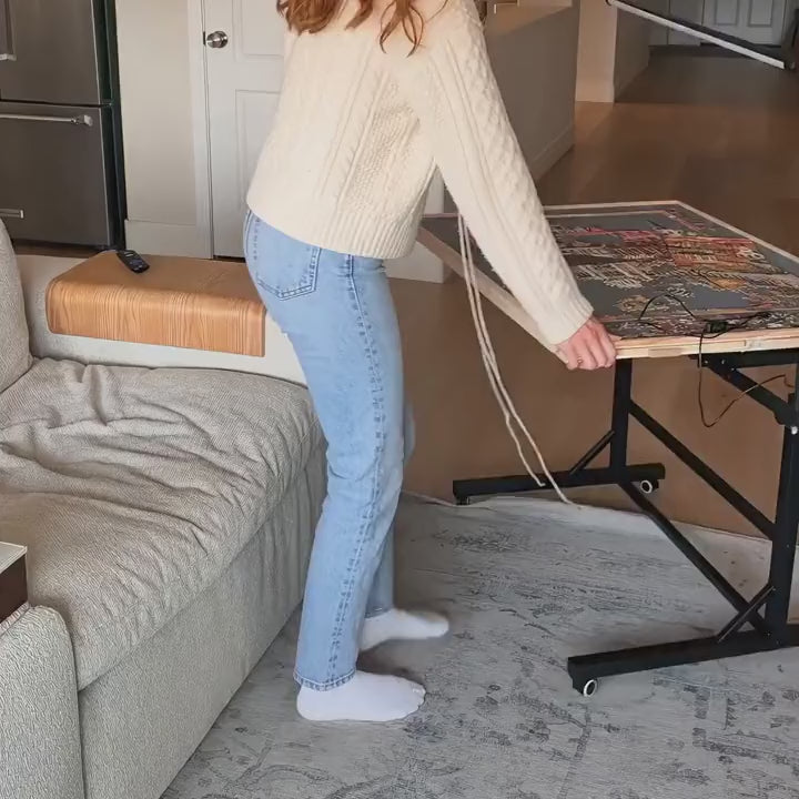 Pieceful rolling puzzle table video